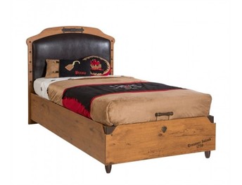 Кровать с подъемным механизмом и мягким изголовьем Black Pirate