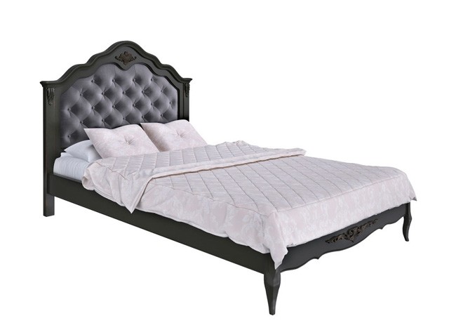 Купить кровать с мягким изголовьем серого цвета с доставкой  - 3