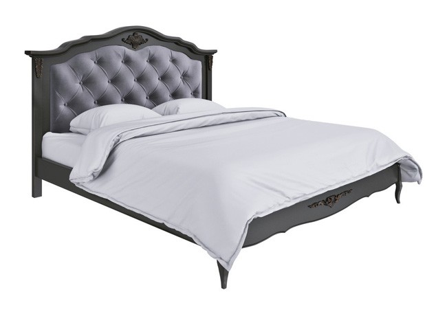 Купить кровать с мягким изголовьем серого цвета с доставкой 